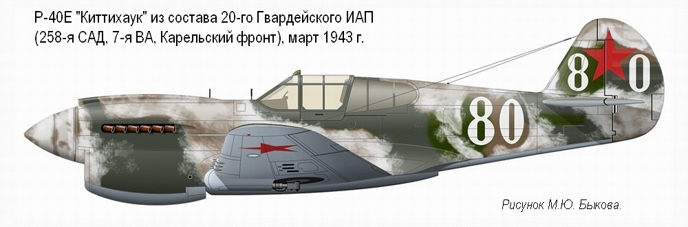 P-40E 'Kittyhawk' �� ������� 20-�� ������������ ��� (���������� �����), ����� 1943 �.
