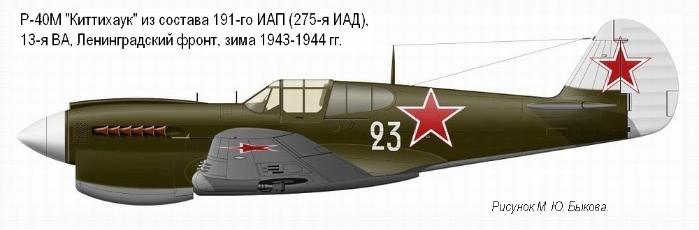 P-40M '���������' �� ������� 191-�� ���, ���� 1943-1944 ��.