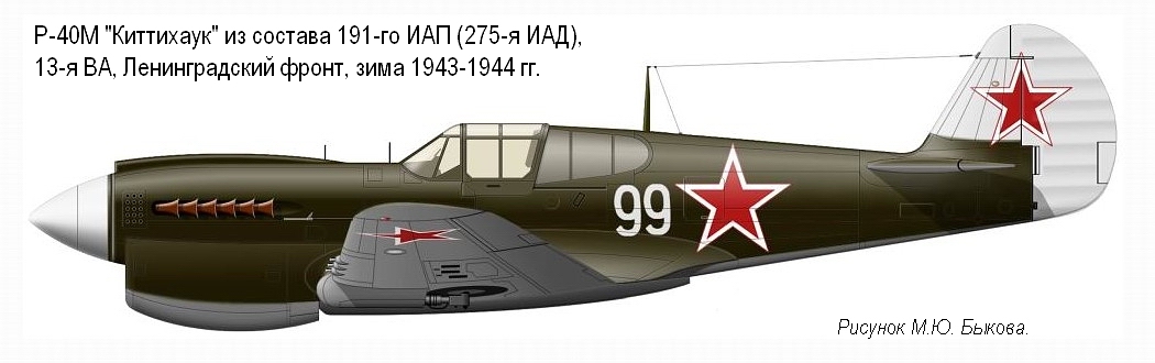 P-40M '���������' �� ������� 191-�� ���, ���� 1943-1944 ��.