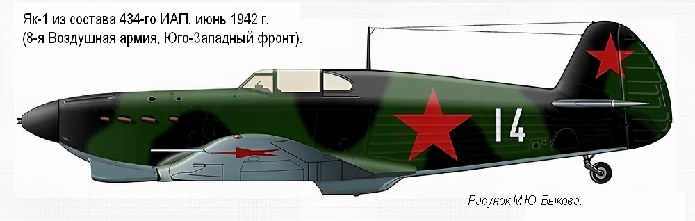 Як-1 из состава 434-го ИАП, июнь 1942 г.