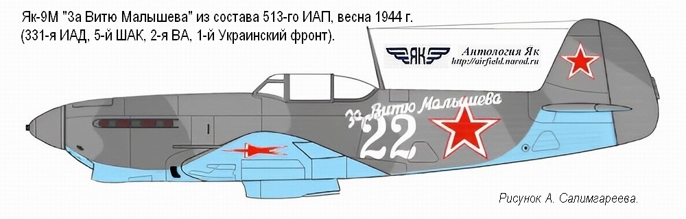 ��-9M �� ������� 513-�� ��� (2-� ��, 1-� ���������� �����), ����� 1944 �.