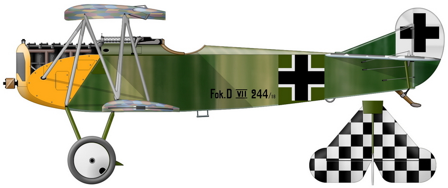 ������� D.VII � �������� ������� D244/18, �� ������� ����� ��� ��������� ����� � ����� ���� 1918 ����, ����������� ���� ����������� � ������ 10-� �������������� ���������� ������ ��������� (Alois Heldmann), ��� � 15 �������� - ������, ���� �������� ������ | Warspot.ru